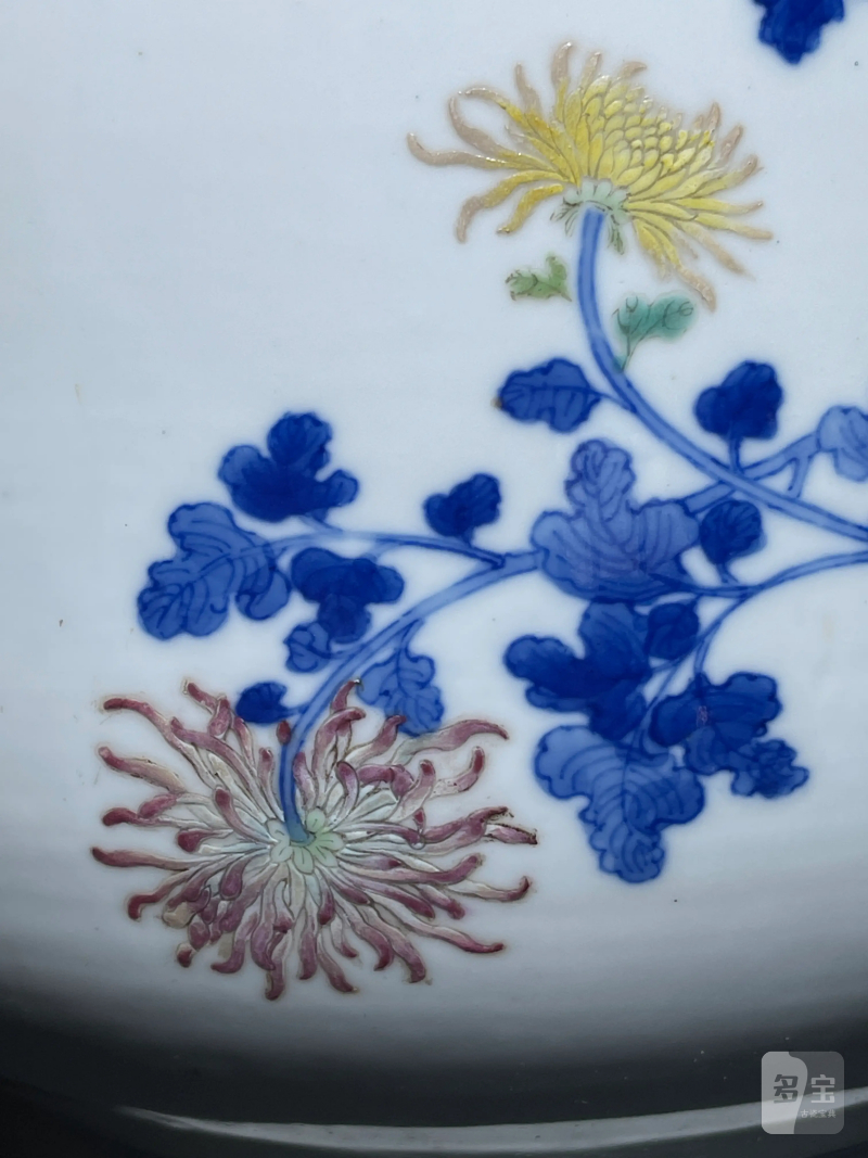 清光绪 青花粉彩花卉纹鹿头尊 - 图7